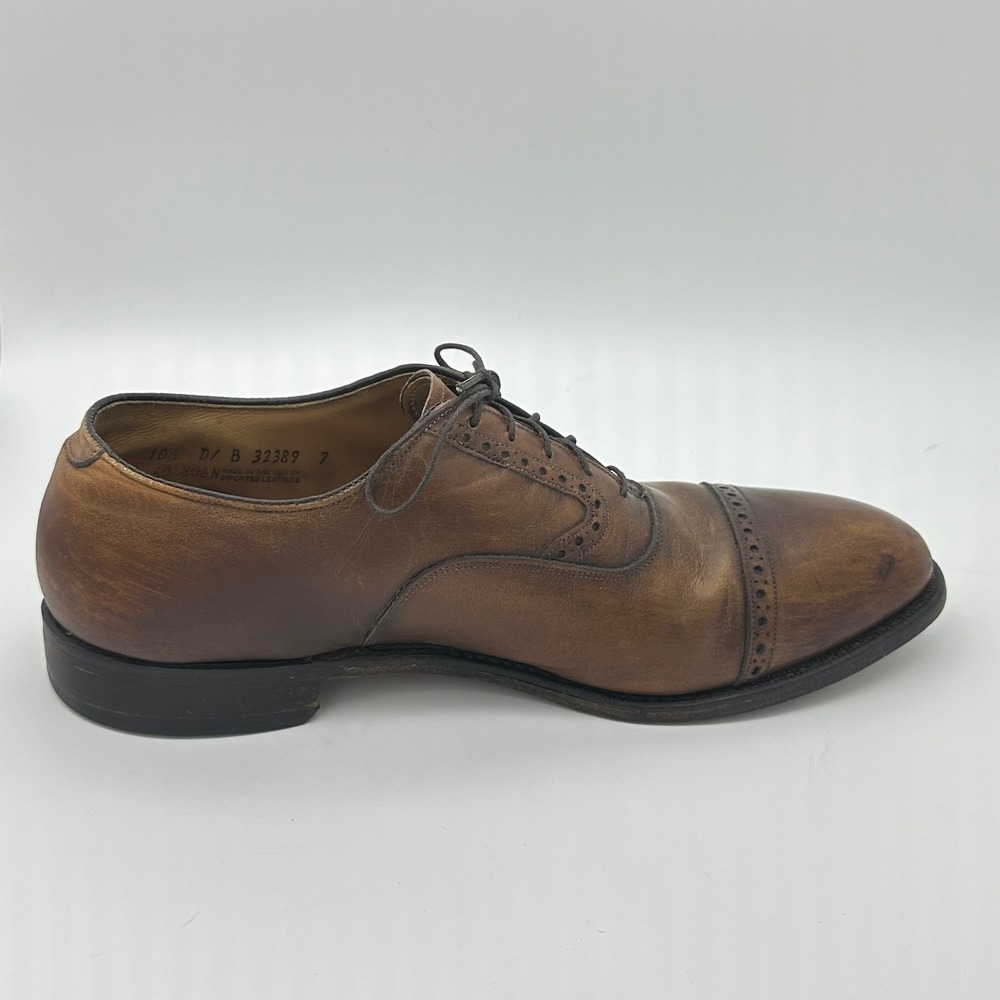 Johnston & Murphy Heritage Mens Brown Leather Cap Toe Brogue Oxford Shoes 10.5 D - Picture 5 of 8